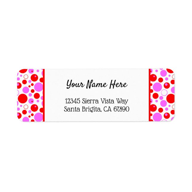 Rosa Polka Dots and Circles Editable Return (Vorne)