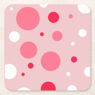 Rosa Polka-Punkt-Untersetzer Rechteckiger Pappuntersetzer