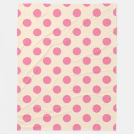 Rosa Polka-Punkte auf Sahne Fleecedecke