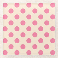 Rosa Polka-Punkte auf Sahne