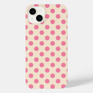 Rosa Polka-Punkte auf Sahne iPhone 14 Plus Hülle