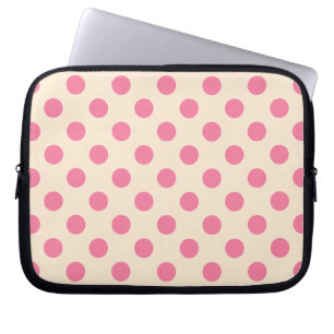 Rosa Polka-Punkte auf Sahne Laptopschutzhülle