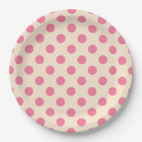 Rosa Polka-Punkte auf Sahne