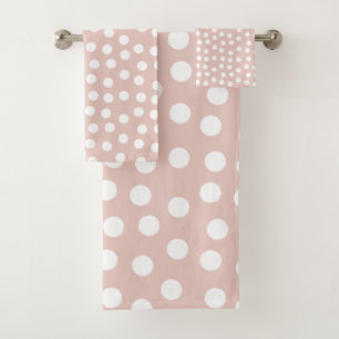 Rosa Polka-Punkte Badhandtuch Set