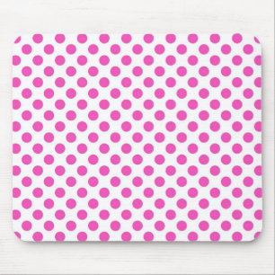 Rosa Polka-Punkte in weißem Mousepad