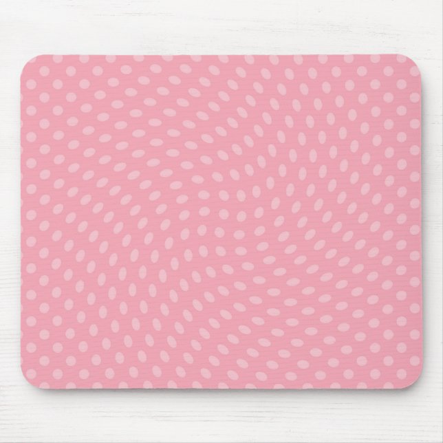 Rosa Polka-Punkte wirbeln Mousepad (Vorne)