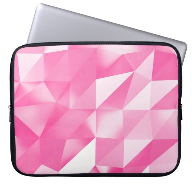 Rosa Polygonhintergrund: abstraktes 3D-Rendering Laptopschutzhülle (Vorderseite)
