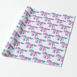 Rosa Pony Geschenkpapier