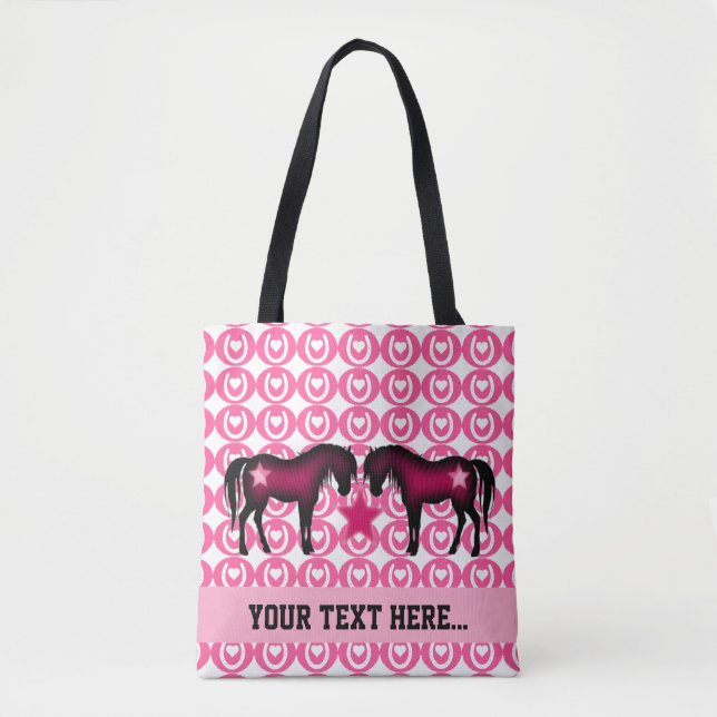 Rosa Pony personalisiert Tasche (Vorderseite)