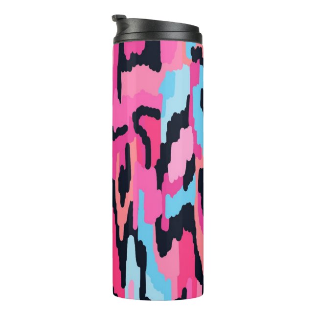 Rosa Pop Abstrakt Thermosbecher (Nach rechts gedreht)