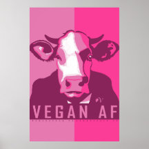 Rosa Pop Art Cow Poster - Veganer AF
