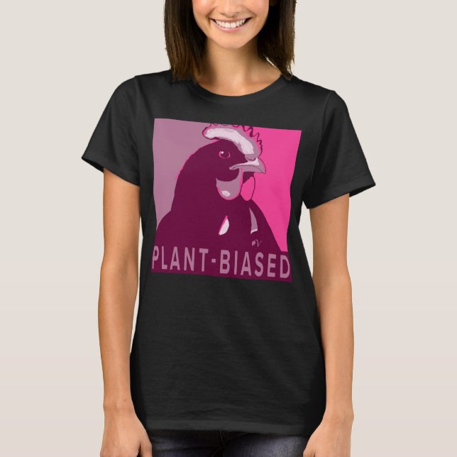 Rosa Pop Art Inspiriert Hühnerhemd Pflanze-geb T-Shirt (Vorderseite)