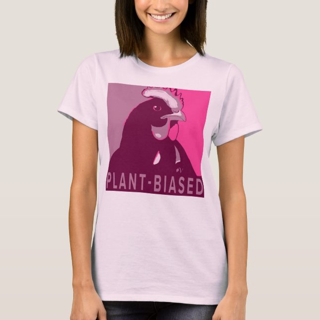 Rosa Pop Art Inspiriert Hühnerhemd Pflanze-geb T-Shirt (Vorderseite)