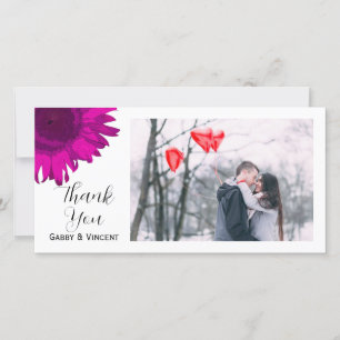 Rosa Pop Art Sonnenblume Danke Foto Card