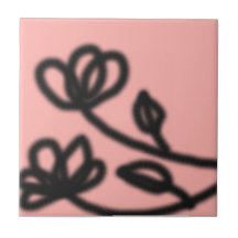Rosa Pop Kunst Blume Tile