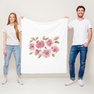 Rosa Posies Fleece-Decke Fleecedecke