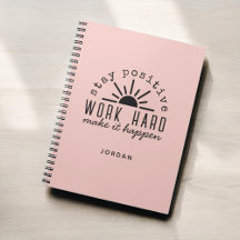 Rosa positives Motivationsmantra mit beliebigem Na
