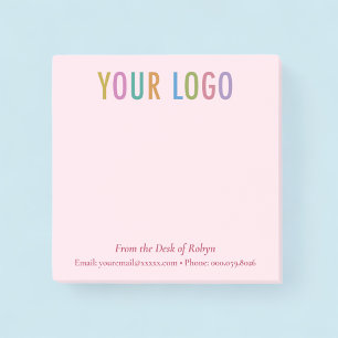 Rosa Post-it® Notizblock Firmenlogo Von meinem Sch