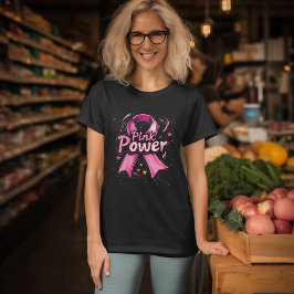Rosa Power Brustkrebs-Bewusstsein T - Shirt