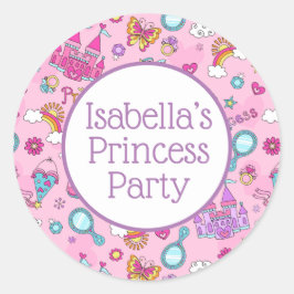 Rosa Princess-Aufkleber, glänzend, klein, 1½ Zoll Runder Aufkleber