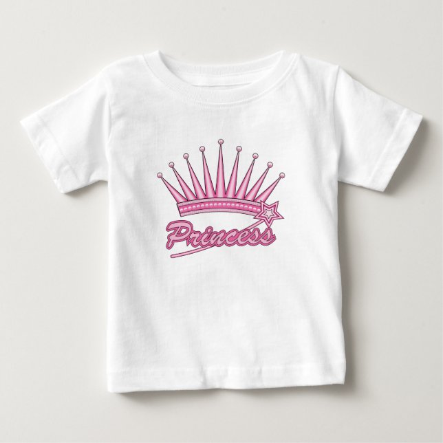 Rosa Princess Crown Baby T-shirt (Vorderseite)