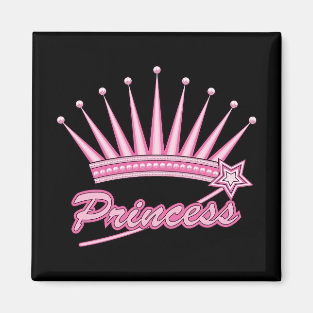 Rosa Princess Crown Magnet (Vorne)
