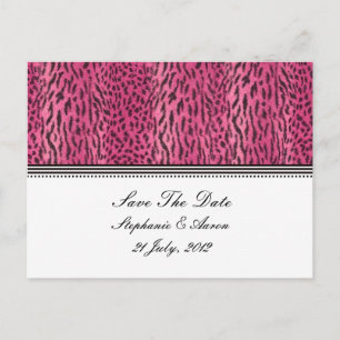 Rosa Print Animal Skin Save the Date Postcard Ankündigungspostkarte