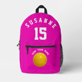 Rosa Print Cut Nähen Fußballsport Girls Fuchsia Bedruckter Rucksack