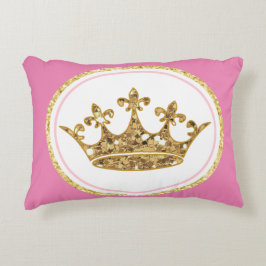 Rosa Prinzessenkrone Gold Custom Kissen
