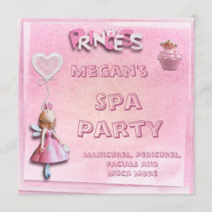 Rosa Prinzessin 10. Geburtstag Wellness-Center Par Einladung