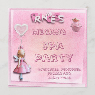 Rosa Prinzessin 10. Geburtstag Wellness-Center Par Einladung