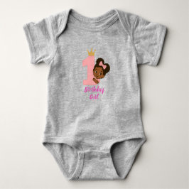 Rosa Prinzessin 1. Geburtstagsdesign Baby Strampler