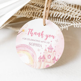 Rosa Prinzessin 4. Geburtstag Party Geschenkanhänger