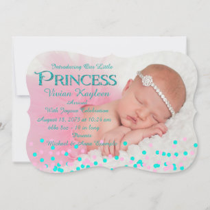 Rosa Prinzessin Birth Announcements Ankündigung