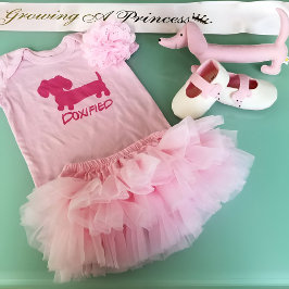 Rosa Prinzessin Dackel Doxified Baby One Piece Baby Strampler
