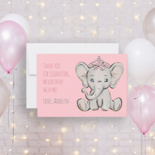 Rosa Prinzessin Elefant Geburtstag Danke