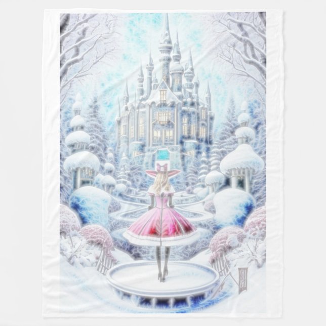 Rosa Prinzessin Fleecedecke (Vorderseite)