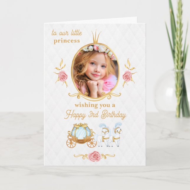 Rosa Prinzessin Foto Geburtstagskarte Karte (Vorderseite)