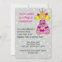 Rosa Prinzessin Geburtstagsparty Einladung