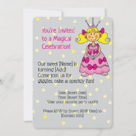 Rosa Prinzessin Geburtstagsparty Einladung