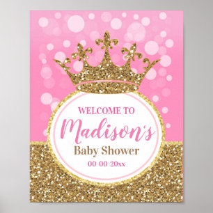 Rosa Prinzessin Krone Willkommensgras Mädchen Dusc Poster