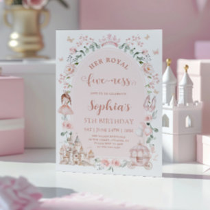 Rosa Prinzessin Märchen Mädchen 5. Geburtstag Einladung