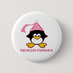 Rosa Prinzessin Penguin Button