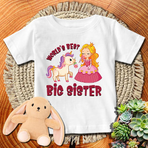 Rosa Prinzessin + Pferdewelt's beste große Schwest Baby T-shirt