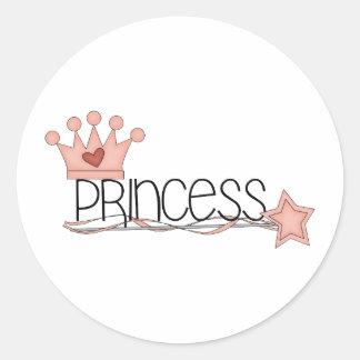 Rosa Prinzessin - Prinzessin Wordart Runder Aufkleber