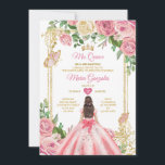Rosa Prinzessin Quinceañera Butterfly Einladung<br><div class="desc">Blush Pink Prinzessin Quinceañera Butterfly Blumenladen Quinceañera Sage Green Pink Gold Crown Einladung Mis Quince 15 Anos,  16. Geburtstag Schmetterling</div>