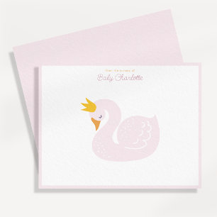 Rosa Prinzessin Schwan-Kinderzimmer Notizkarte Einladung