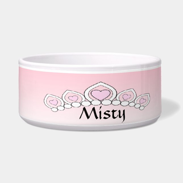 Rosa Prinzessin Tiara Dog Bowl Napf (Vorderseite)