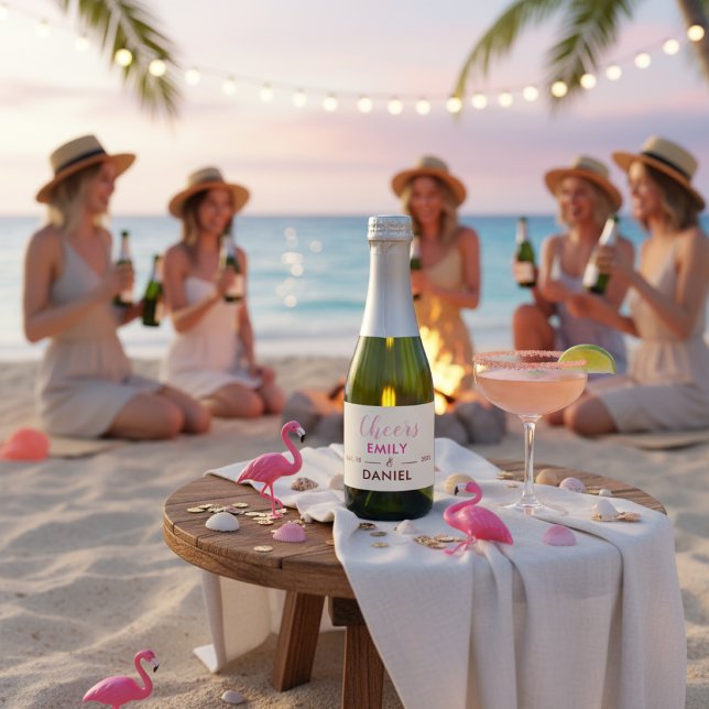 Rosa Prost aufs Brautpaar Mini Champagner (Von Creator hochgeladen)