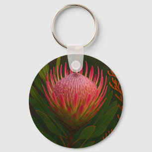 Rosa Protea-Blüte exotische Blüte Schlüsselanhänger